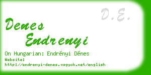 denes endrenyi business card